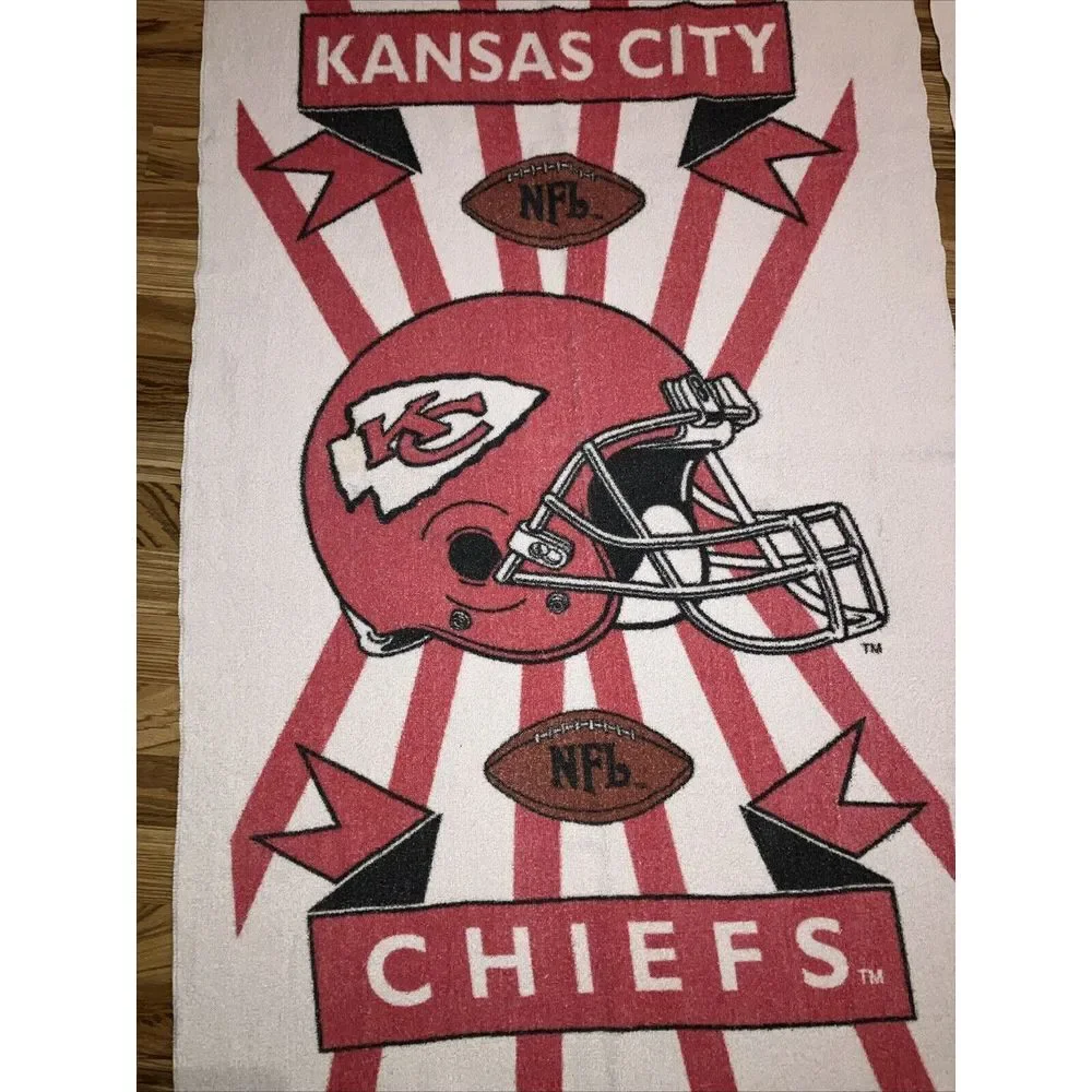 Vintage 90s‎ Kansas City Chiefs Taylor Swift Beach Towel 30x55 Made In The USA